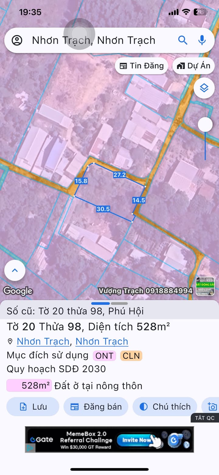 Đất nền Phú Hội Nhơn Trạch 528m² giá chỉ 3 tỷ - Sổ đỏ chính chủ!