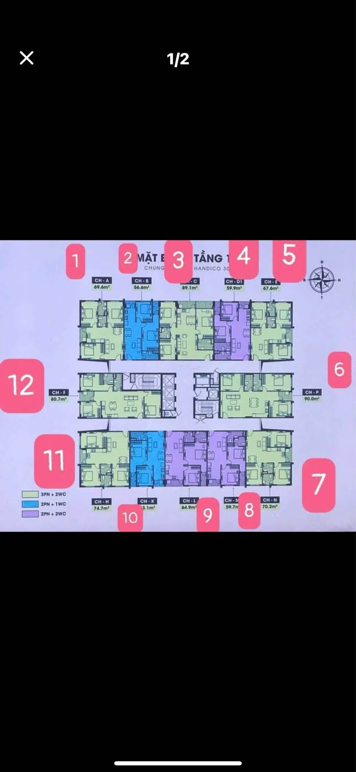 Chung cư Handico CT3A Lê Hồng Phong 60m² giá chỉ 2.9 tỷ - Vị trí đắc địa chờ bạn!