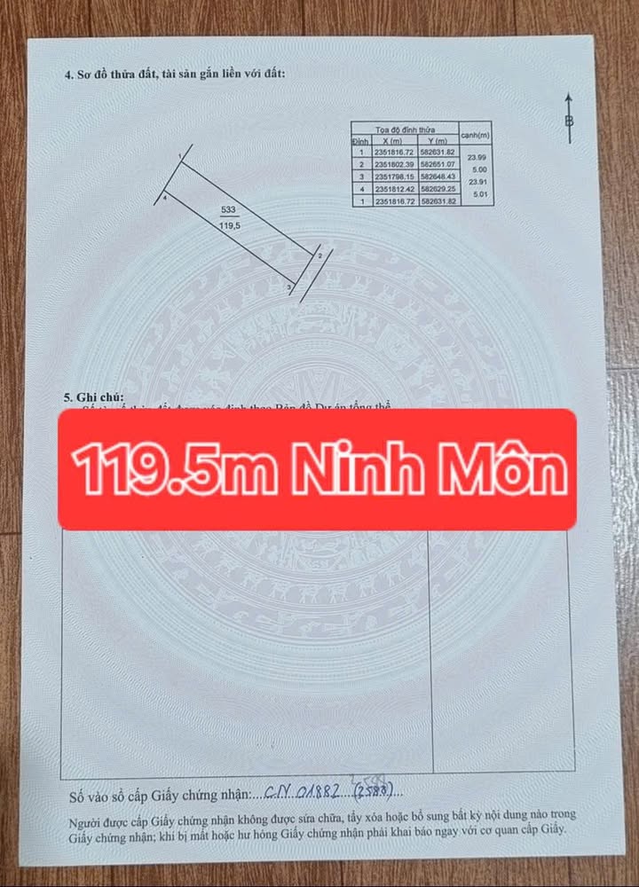 Đất nền Hiền Ninh, Sóc Sơn 119.5m² giá đầu tư - Cơ hội vàng cho nhà đầu tư!