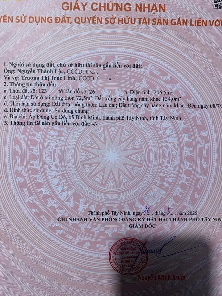 Đất mặt tiền tỉnh lộ Bình Minh, Tây Ninh 210m² - Chính chủ, giá thương lượng!