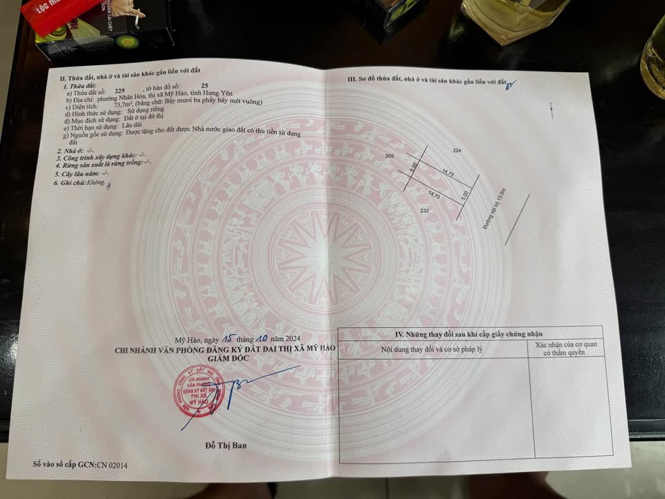 Đất nền Nhân Hòa, Mỹ Hào 73m² - Vị trí vàng trong trung tâm