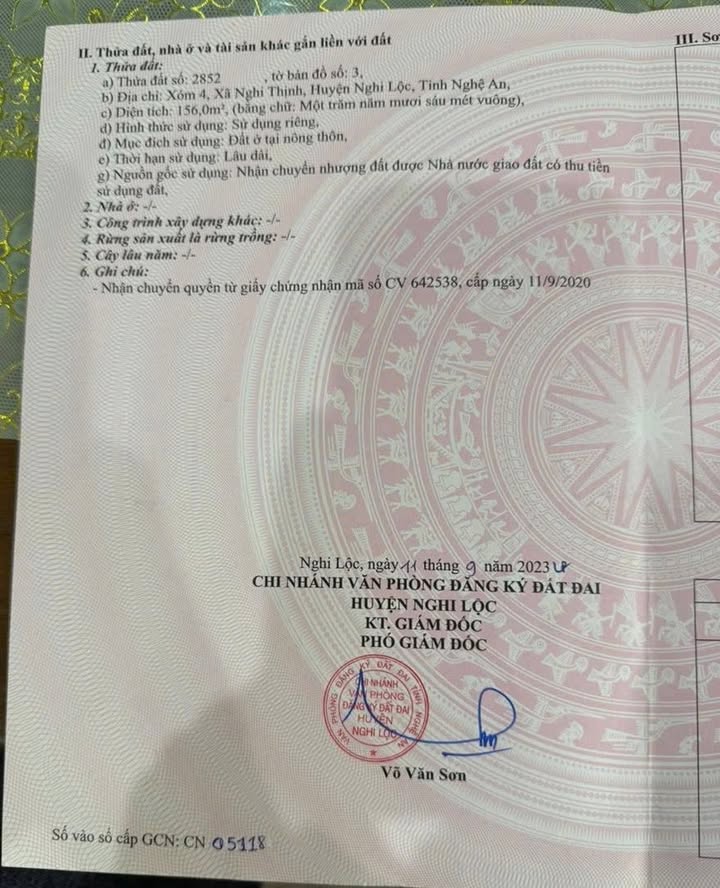 Đất nền Nghi Thịnh 156m² giá 1 tỷ - Nở hậu, vị trí đẹp