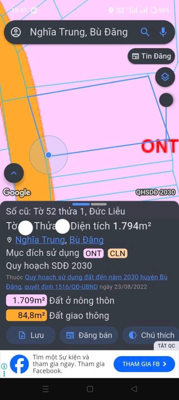 Đất nền 1800m² Đức Liễu Bù Đăng - Mặt tiền đường nhựa, cách QL14 chỉ 100m!