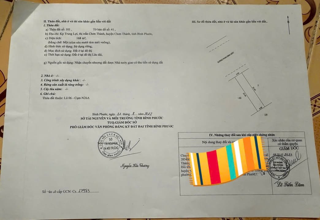 Đất mặt tiền đường Phan Đình Giót, Chơn Thành 168m² giá 1.55 tỷ - Giảm sâu 100 triệu cho khách thiện chí!