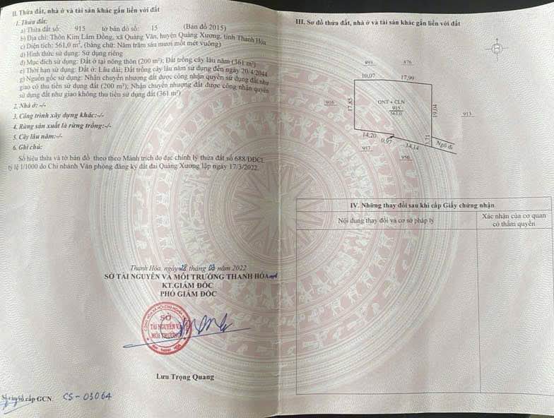 Đất nền Quảng Văn 500m² giá 700 triệu - Cơ hội đầu tư hấp dẫn!