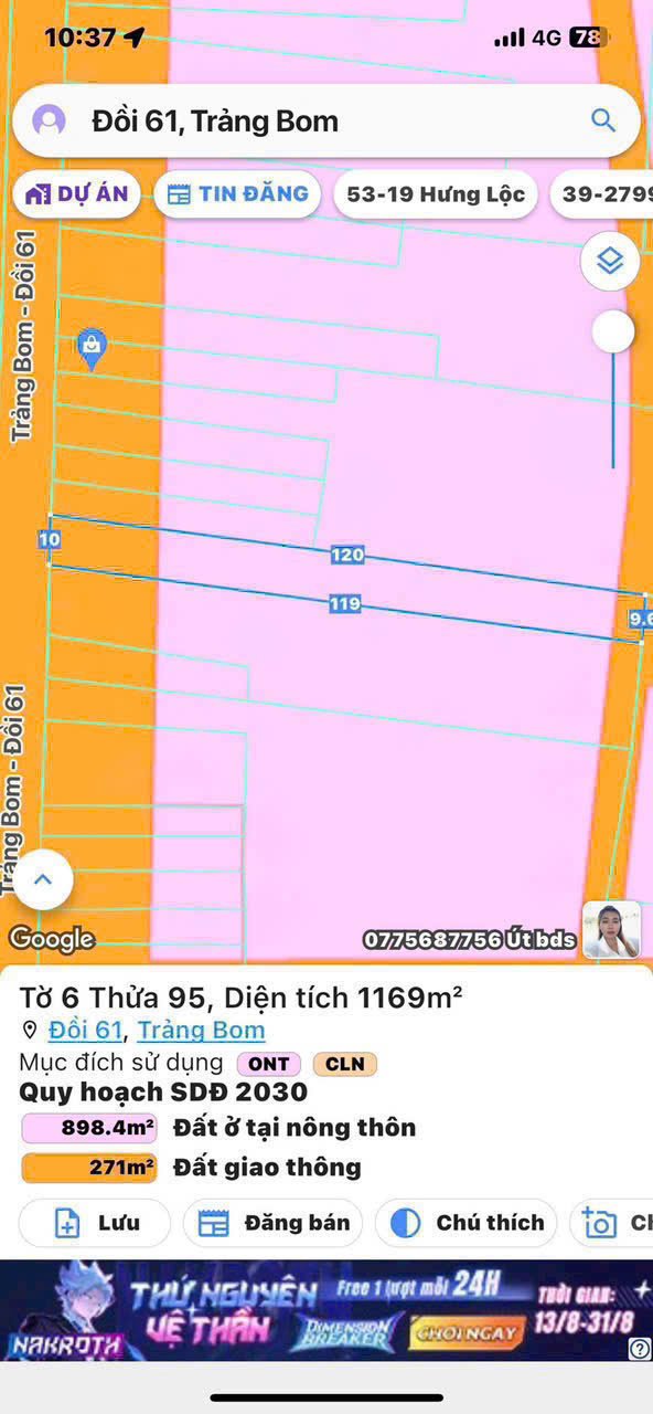 Đất nền An Viễn Trảng Bom 1200m² giá 6 tỷ - Sổ riêng thổ cư, đầu tư sinh lời!