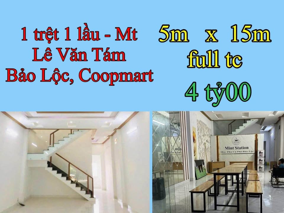 Nhà lầu mặt tiền Lê Văn Tám, Bảo Lộc 75m² giá 4 tỷ - Sẵn sàng ở ngay!