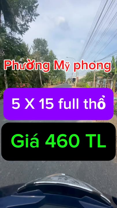 Đất thổ cư 75m² tại Khu phố Mỹ Hòa, Mỹ Tho - Giá Thỏa Thuận, Đường Xe Hơi