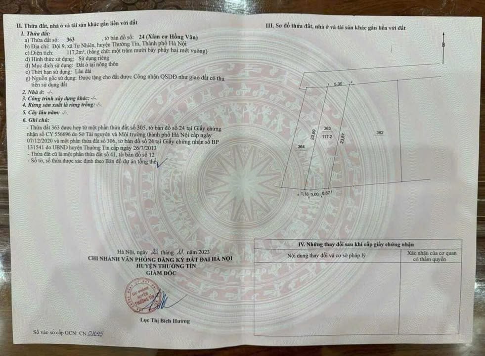 Đất nền Xóm Mới, Xã Tự Nhiên 117m² giá 7.362 tỷ - Đầu tư sinh lời ngay!