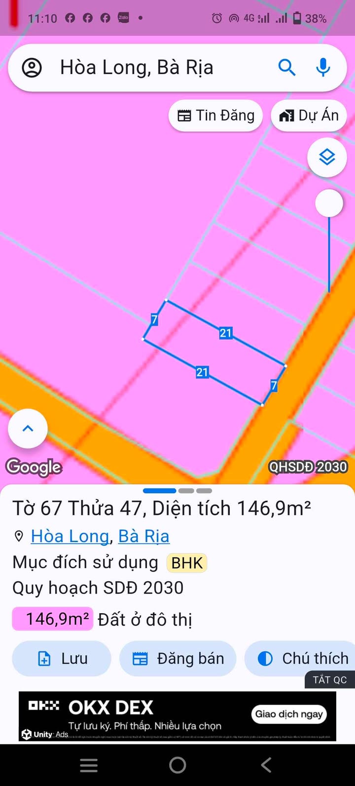 Đất nền Hòa Long Bà Rịa 147m² giá 1.65 tỷ - Mặt tiền đường nhánh số 9