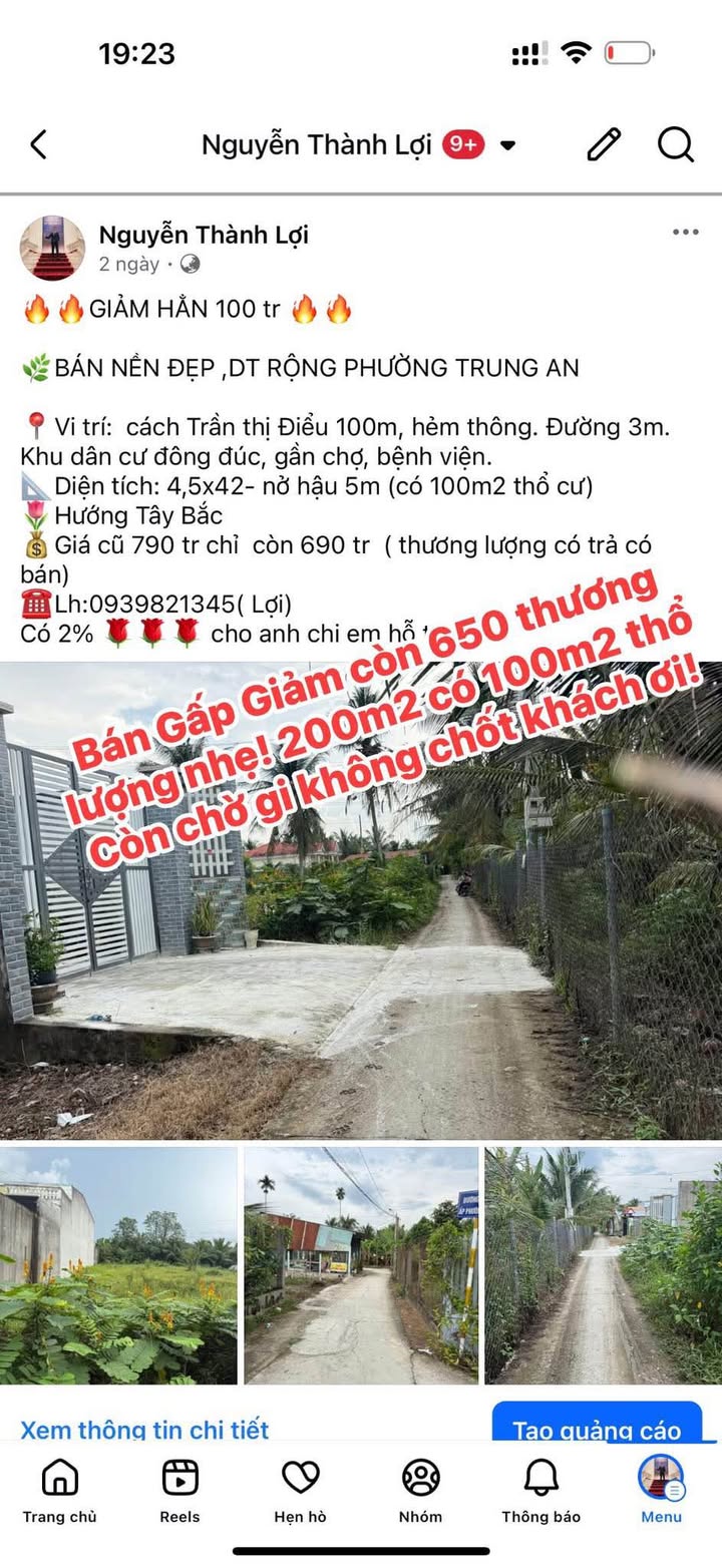 Đất nền phường Trung An 200m² giá 650 triệu - Cơ hội đầu tư hiếm có!