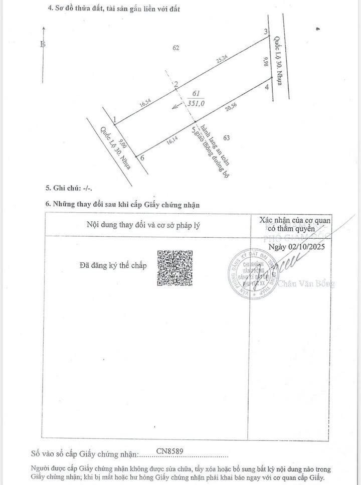 Đất nền đẹp 351m² mặt tiền Quốc lộ 30 - Đầu tư sinh lời ngay!