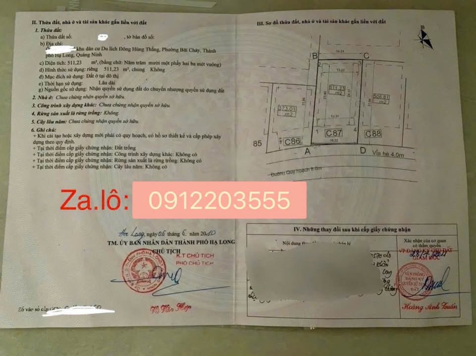 Biệt thự C87 Đông Hùng Thắng Hạ Long 511m² giá 31.258 tỷ - Đầu tư sinh lời ngay!