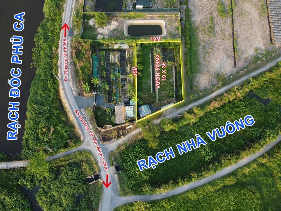 Đất nền mặt tiền đường Rạch Nhà Vuông, Củ Chi 576m² giá 2.8 tỷ - Sổ hồng riêng, xe hơi vào tận nơi!