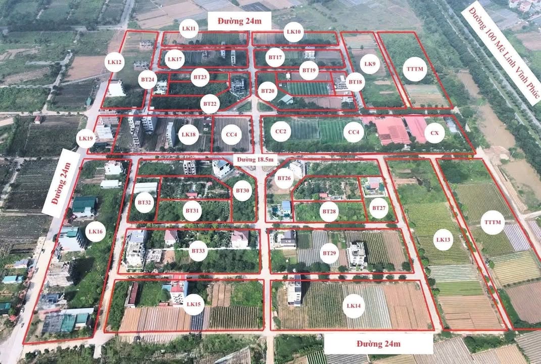 Đất nền dự án Cienco 5 Mê Linh 100m² giá 6.7 tỷ - Cơ hội đầu tư sinh lời!