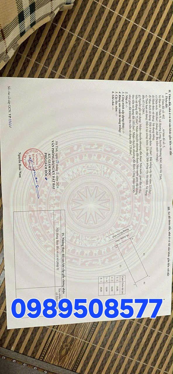 Đất nền 500m² khu phố 9, xã Hương Long - Mặt tiền đường mòn Hồ Chí Minh, giá thỏa thuận!