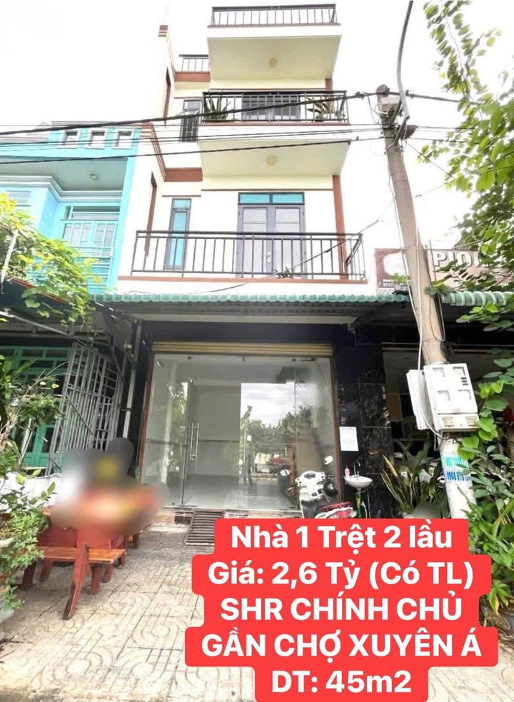 Nhà mặt tiền đẹp đường Số 4 KDC Xuyên Á 45m² giá 2.6 tỷ - Cơ hội sở hữu ngay!