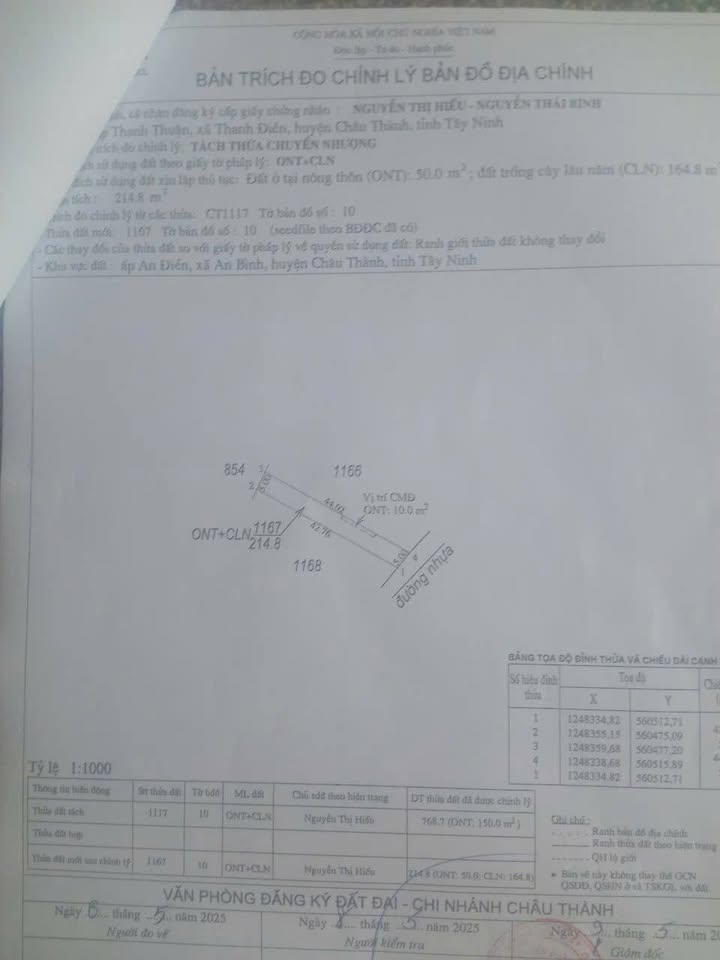 Đất thổ cư An Điền Châu Thành 220m² giá chỉ 440 triệu - Đầu tư sinh lời ngay!