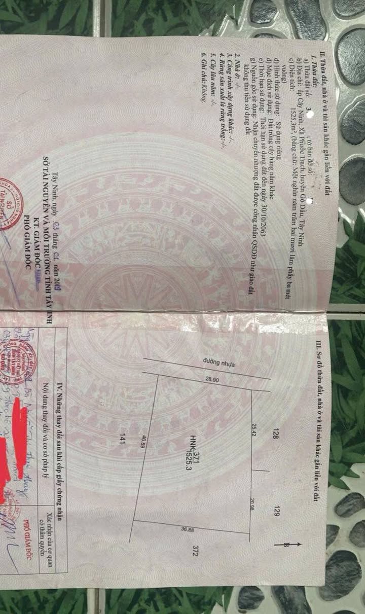 Đất nền 13439.65m² tại ấp Cây Nính, Gò Dầu giá 4 tỷ - Cơ hội đầu tư tốt!