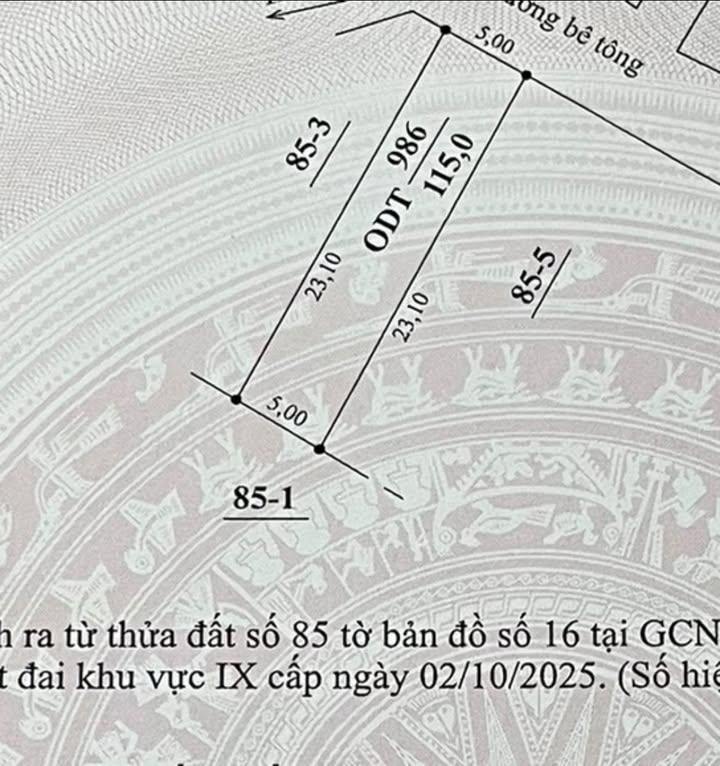 Đất nền Mộc Châu 115m² giá 1 tỷ - Đường bê tông rộng 6m thuận tiện!