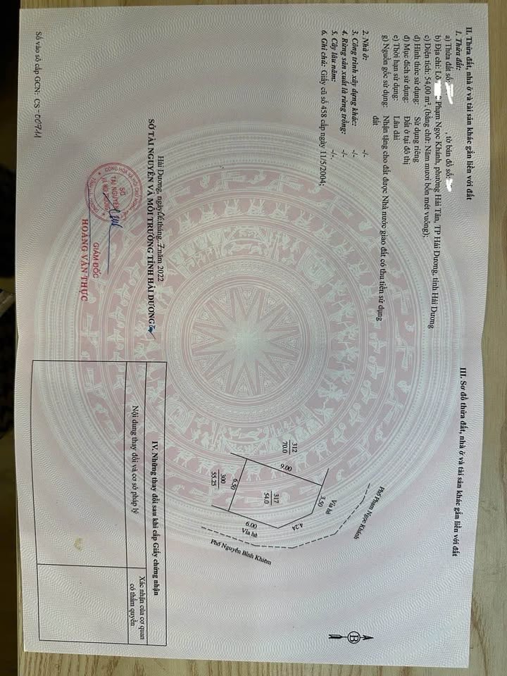 Đất nền mặt phố Phạm Ngọc Khánh, Hải Dương 109.5m² giá 10.4 tỷ - Vị trí đắc địa, tiện ích đầy đủ!