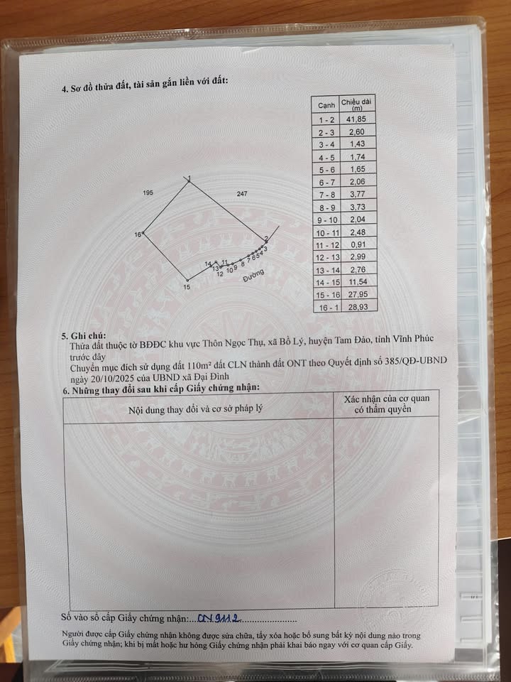 Đất thổ cư Đại Đình, Tam Đảo 500m² giá 1.5 tỷ - Cơ hội vàng cho nhà đầu tư!