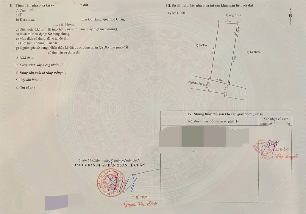 Bán lô đất Ngõ 199 Tô Hiệu 65,1m² chỉ 3,25 tỷ - Đầu tư sinh lời!