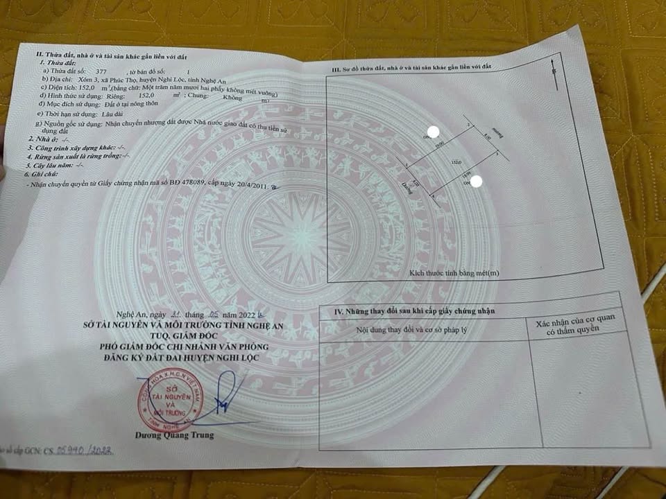 Đất Vinh Lộc 152m² giá 3.25 tỷ - Mặt đường chính vào trung tâm Phúc Thọ!