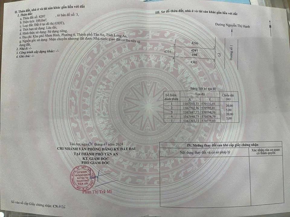 Đất thổ cư KDC Đại Dương Tân An 100m² giá 2.6 tỷ - Sổ hồng chính chủ