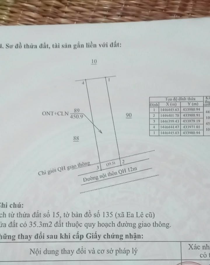 Đất thổ cư Ea Lê 450m² giá 500 triệu - Hướng Nam, đầu tư sinh lời!