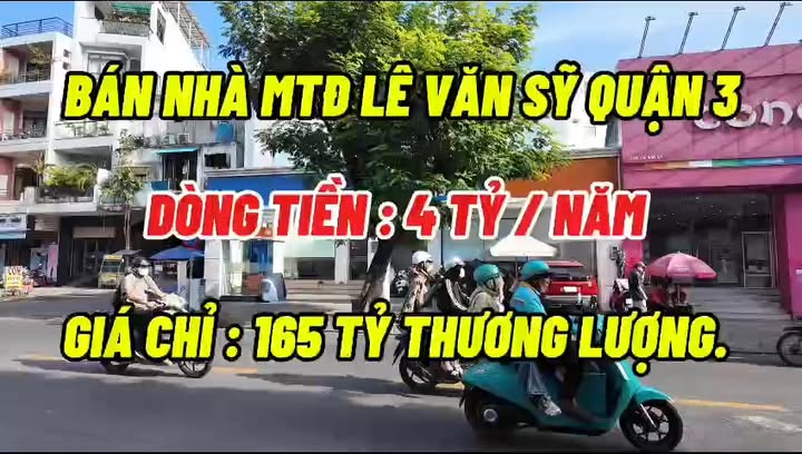 Bán Nhà MT Lê Văn Sỹ, Quận 3, 264m² - Dòng Tiền 4 Tỷ/Năm, Giá 165 Tỷ TL