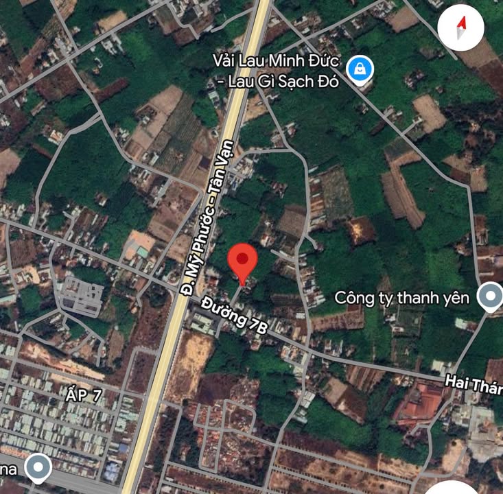 Đất mặt tiền Lộ 7B, Bến Cát 160m² giá 1.5 tỷ - Sổ hồng chính chủ!