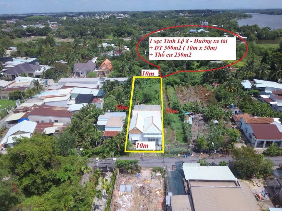 Nhà cấp 4 Củ Chi 500m² giá 5.5 tỷ - Đường nhựa 7m thông ra sông SG!