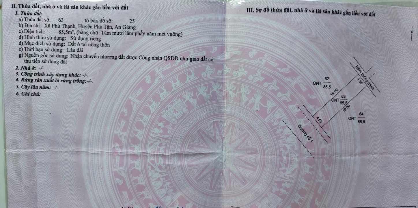 Đất nền 85.5m² ấp Gò Ba Gia, xã Chợ Vàm - Sổ hồng chính chủ, giá tốt thương lượng!