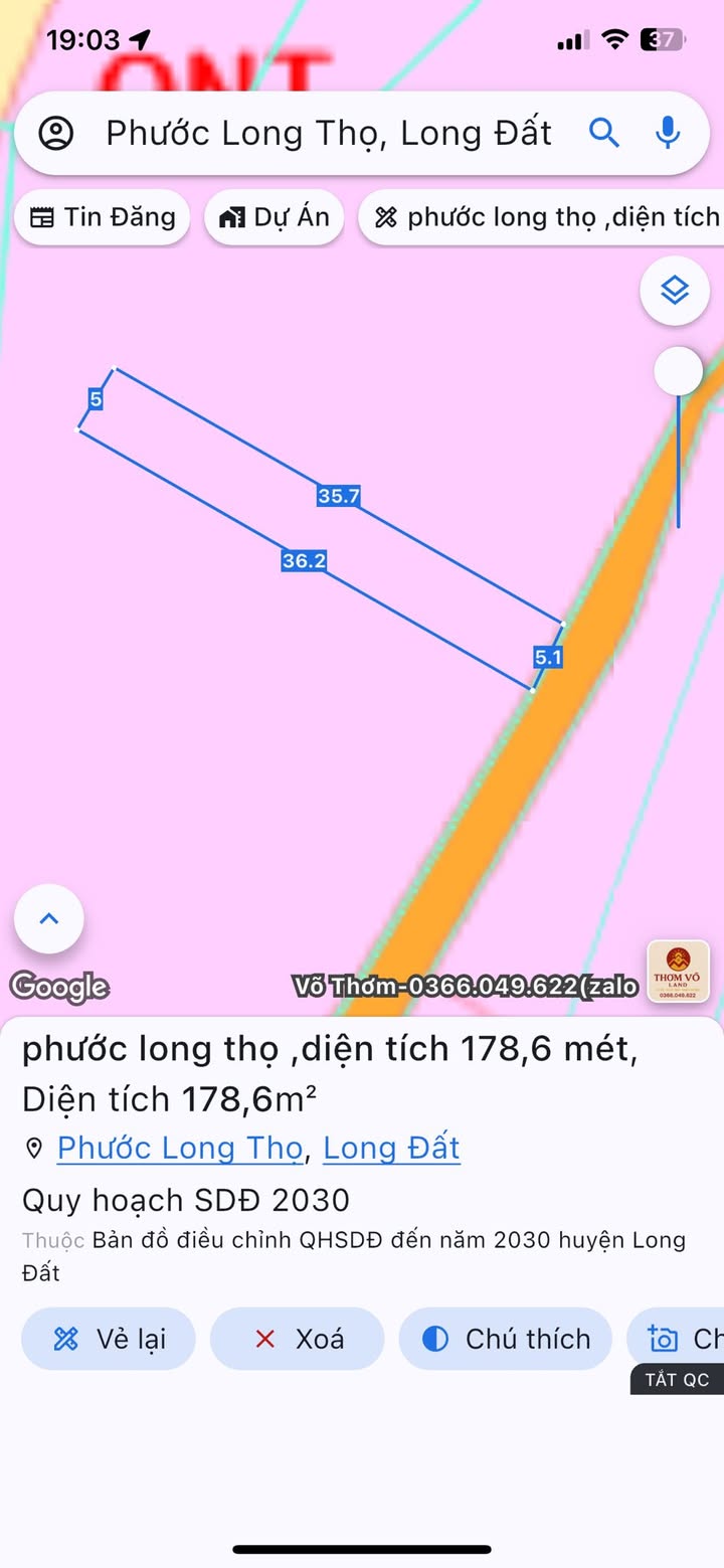 Đất nền Phước Long Thọ, Đất Đỏ, 178m² chỉ 700 triệu - Cơ hội đầu tư hấp dẫn!