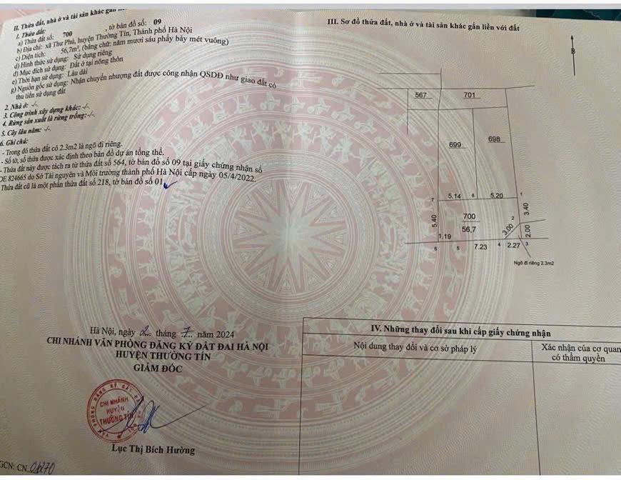 Đất thổ cư Thư Phú, Thường Tín 56.7m² giá 2.4 tỷ - Mặt tiền thoáng rộng!