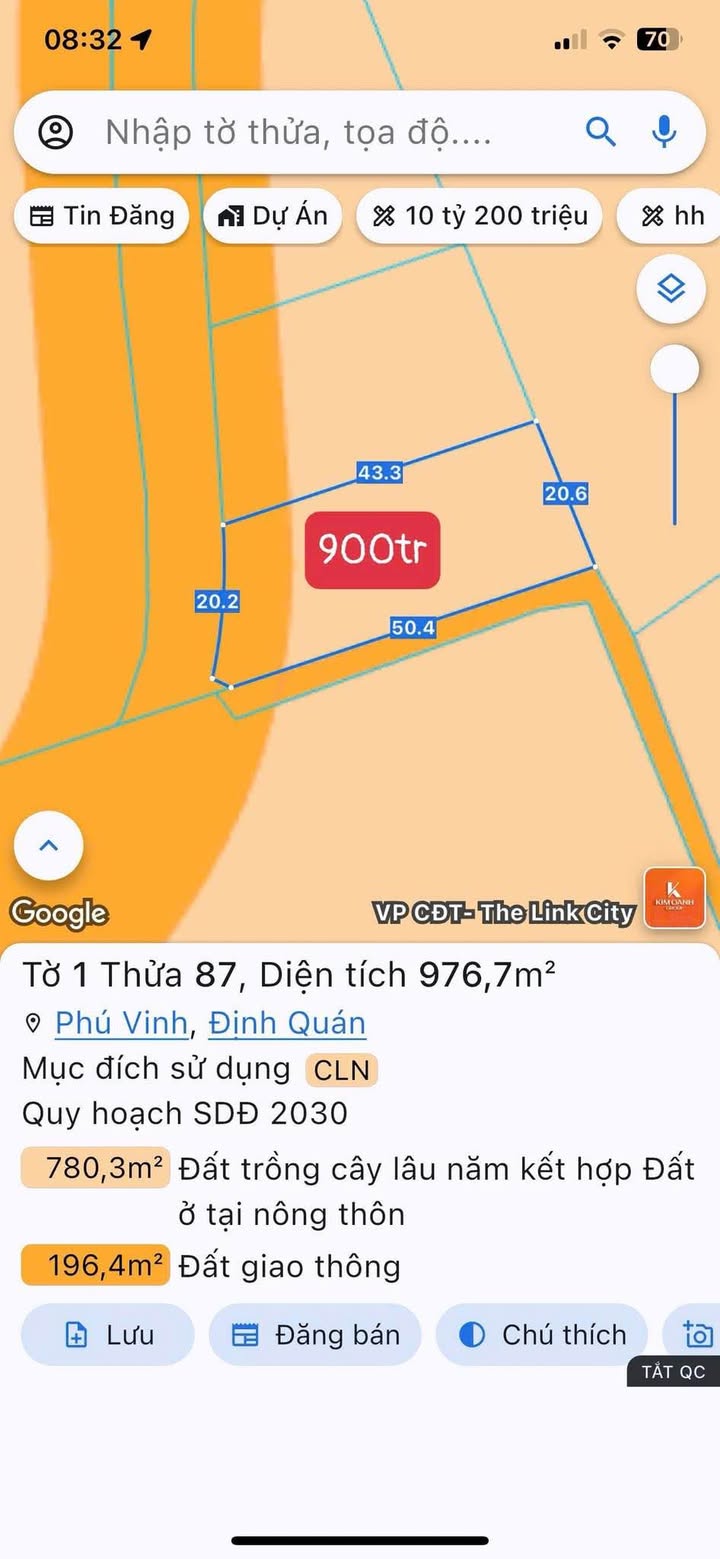 Đất nền 1000m² tại Phú Vinh, Định Quán, Đồng Nai chỉ 900 triệu - Cơ hội đầu tư vàng!