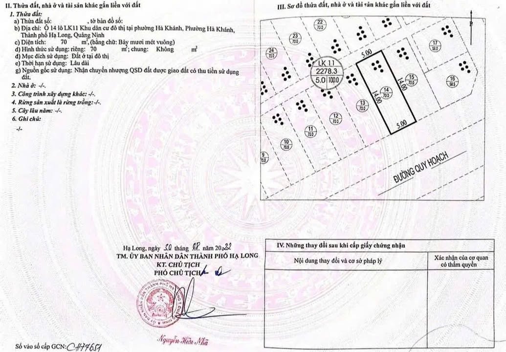 Đất nền dự án The Ruby Hà Khánh 70m² giá 1 tỷ - Pháp lý rõ ràng