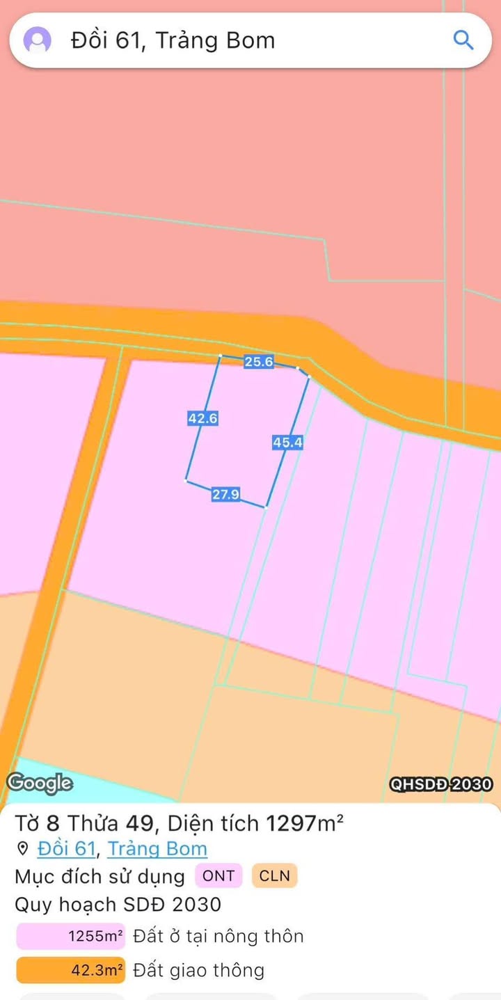 Đất thổ cư 1.3 sào tại Ấp Tân Đạt, Trảng Bom - Giá 4.4 tỷ, phù hợp làm nhà vườn!