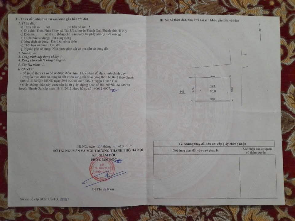 Đất thổ cư Dân Hòa, Thanh Oai 61m² giá 3.965 tỷ - Lô góc tiện ích đầy đủ!