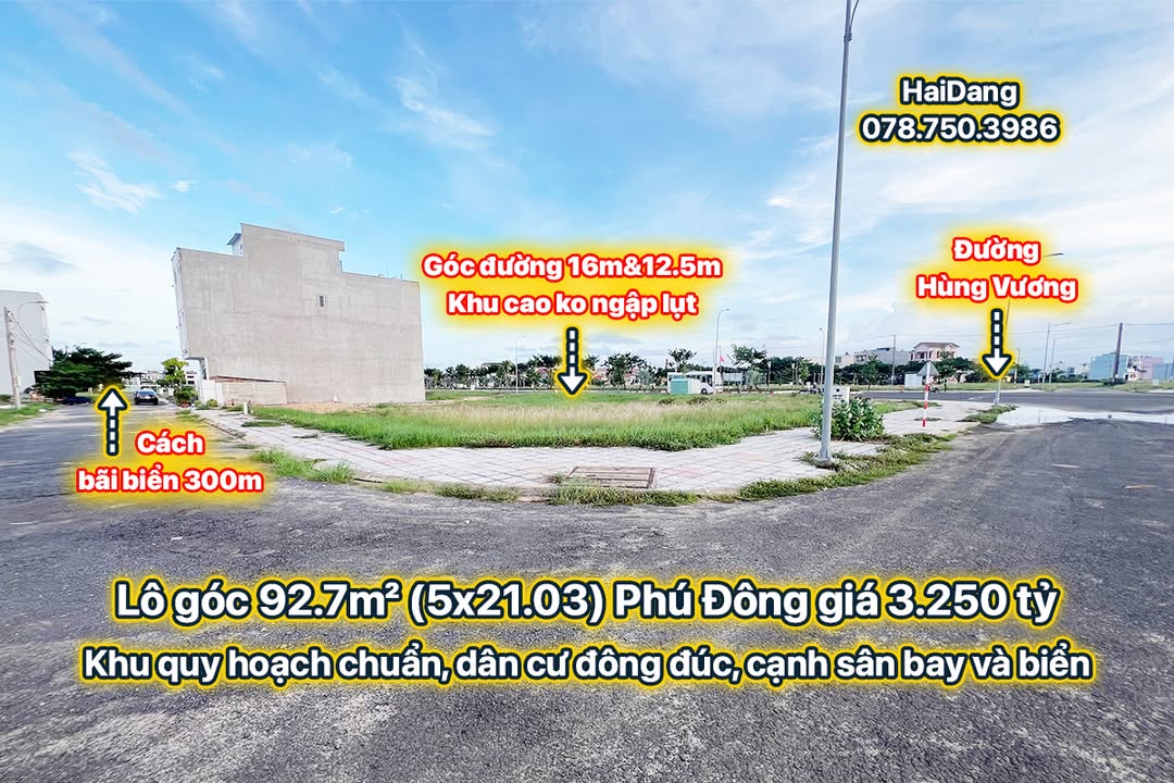 Đất nền góc 92.7m² đường Trần Toại, Tuy Hòa - Cơ hội đầu tư hấp dẫn!