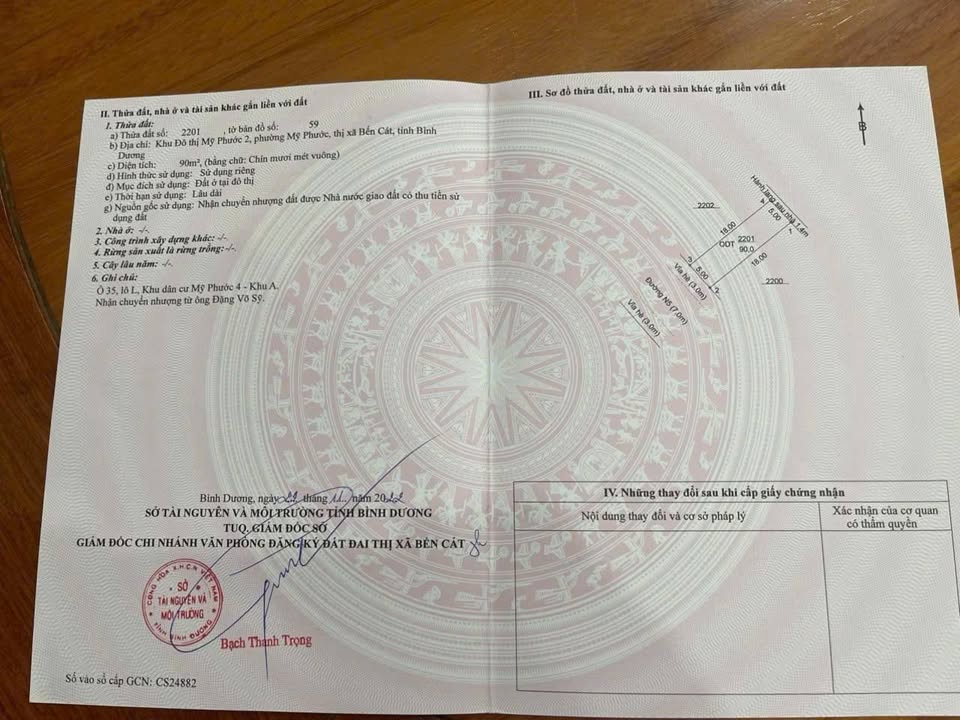 Đất nền Bến Cát 90m² giá 1.5 tỷ - Thổ cư 100% hỗ trợ vay ngân hàng!