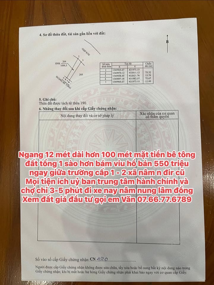 Đất nền Nâm N'Đir 3600m² giá 550 triệu - Cơ hội đầu tư hấp dẫn!