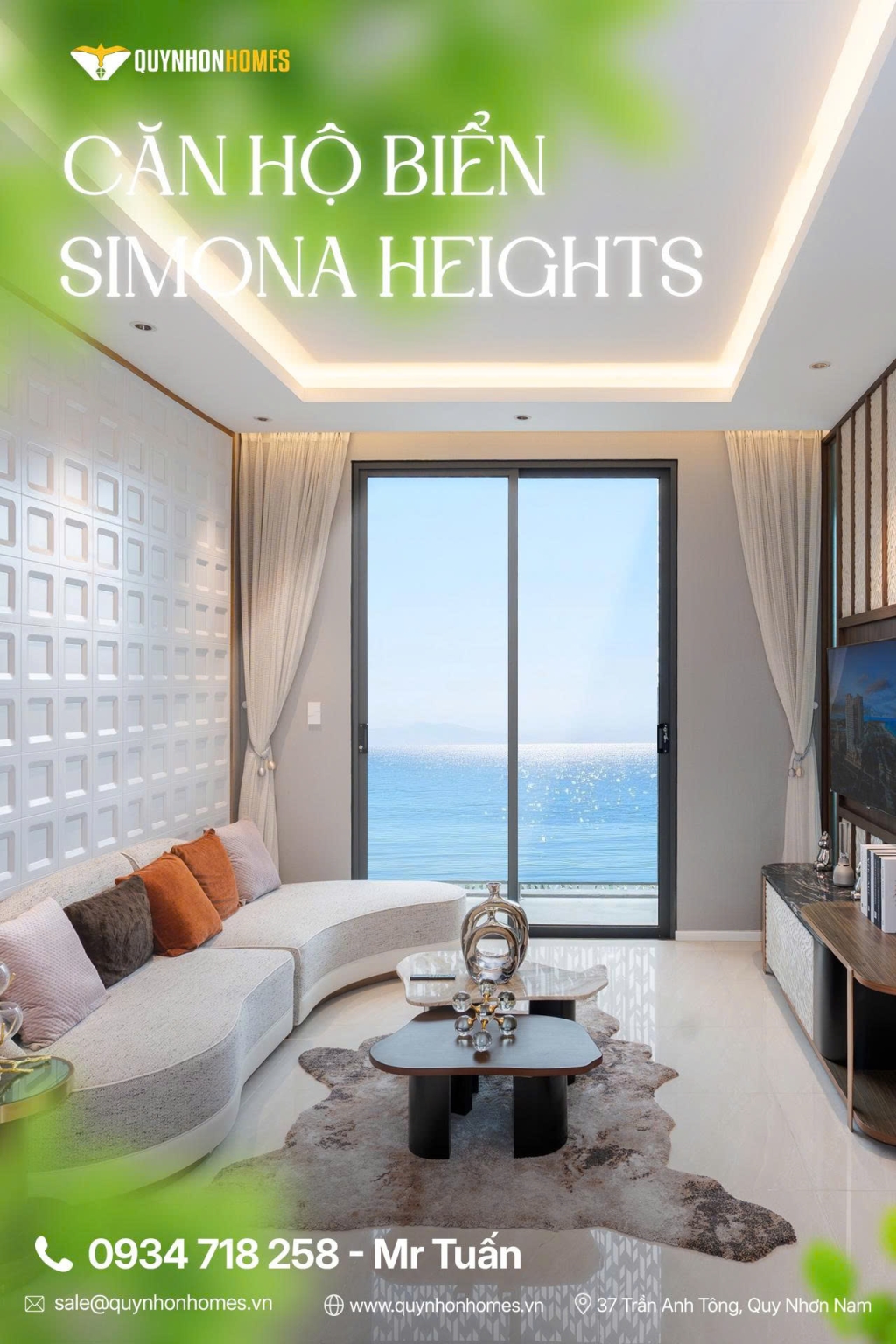 Căn hộ Simona Heights Quy Nhơn 65m² giá 3.5 tỷ - Bàn giao full nội thất sang trọng!