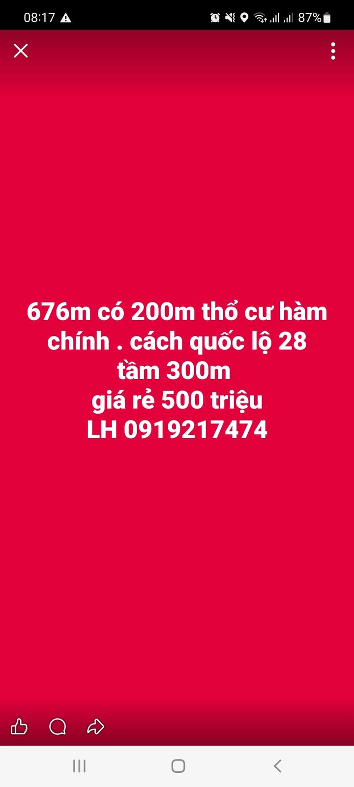Đất nền Hàm Chính 676m² giá chỉ 500 triệu - Cơ hội đầu tư hấp dẫn!