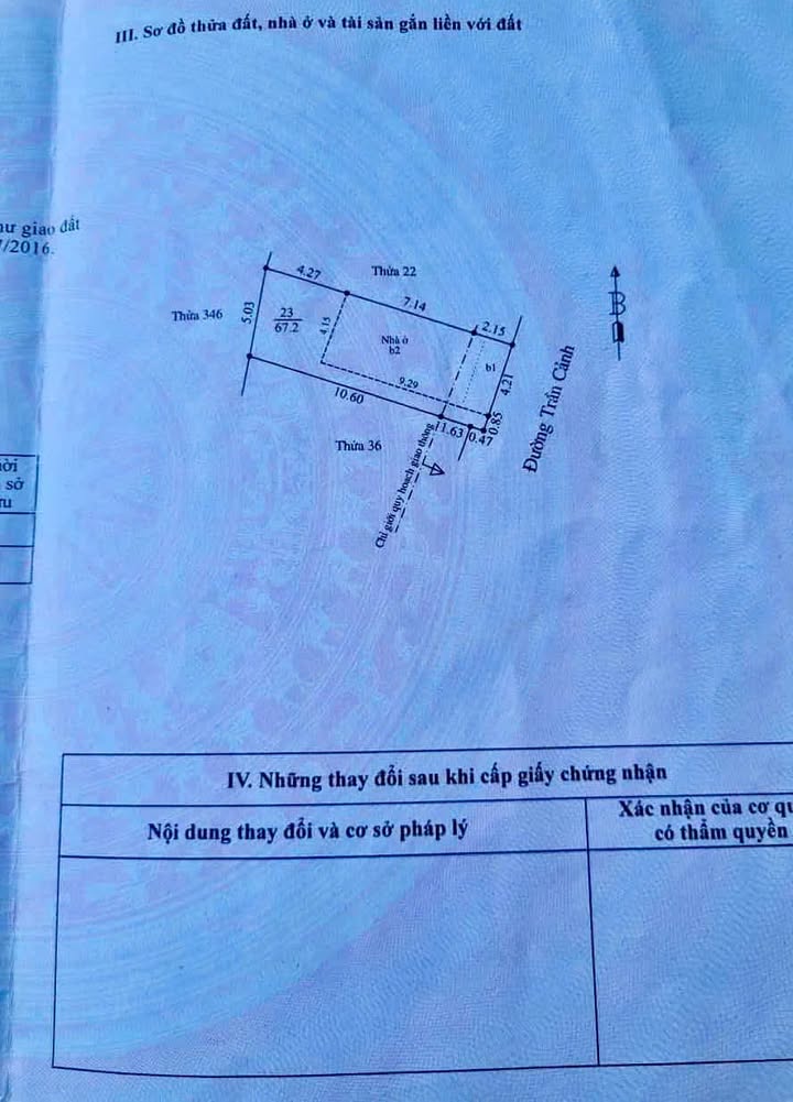 Bán đất tặng nhà mặt phố Trần Cảnh 67m² giá 3 tỷ - Cơ hội đầu tư tuyệt vời!