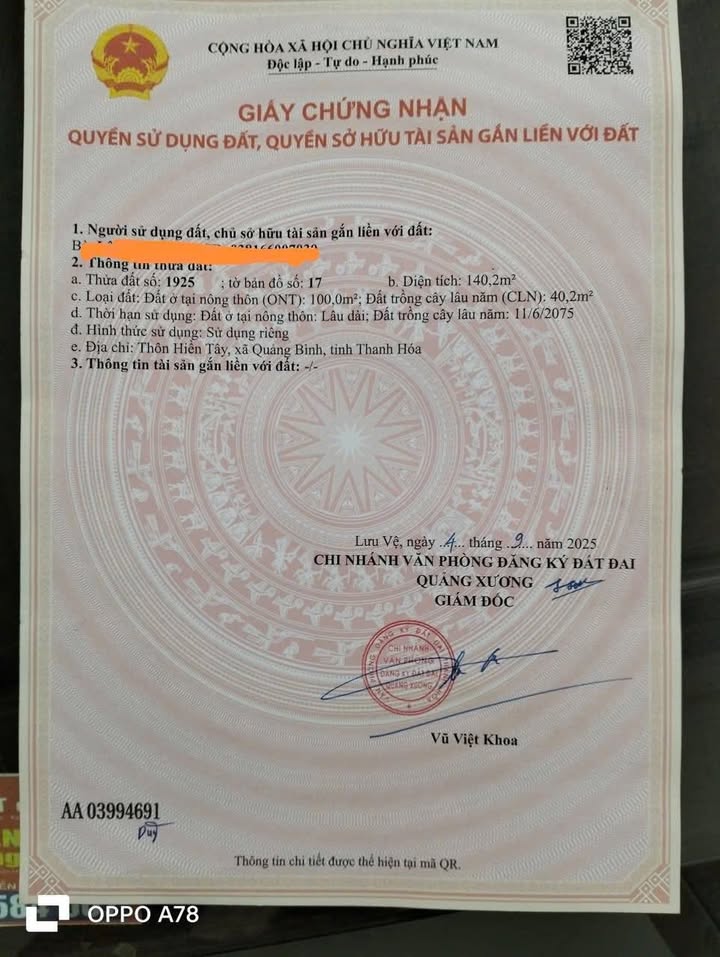 Đất nền Quảng Lưu, Quảng Xương 140m² giá 1.4 tỷ - Vị trí kinh doanh đắc địa!