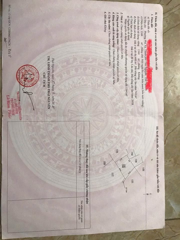 Đất thổ cư 1344m² Phú Xá Thái Nguyên giá chỉ 8 tỷ - Cơ hội đầu tư hấp dẫn!