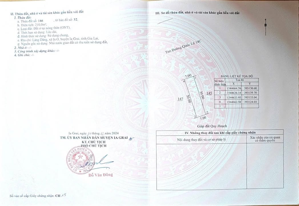 Đất ở xã Ia O, huyện Ia Grai, Gia Lai 210m² giá chỉ 400 triệu - Sổ hồng riêng, vị trí đẹp!