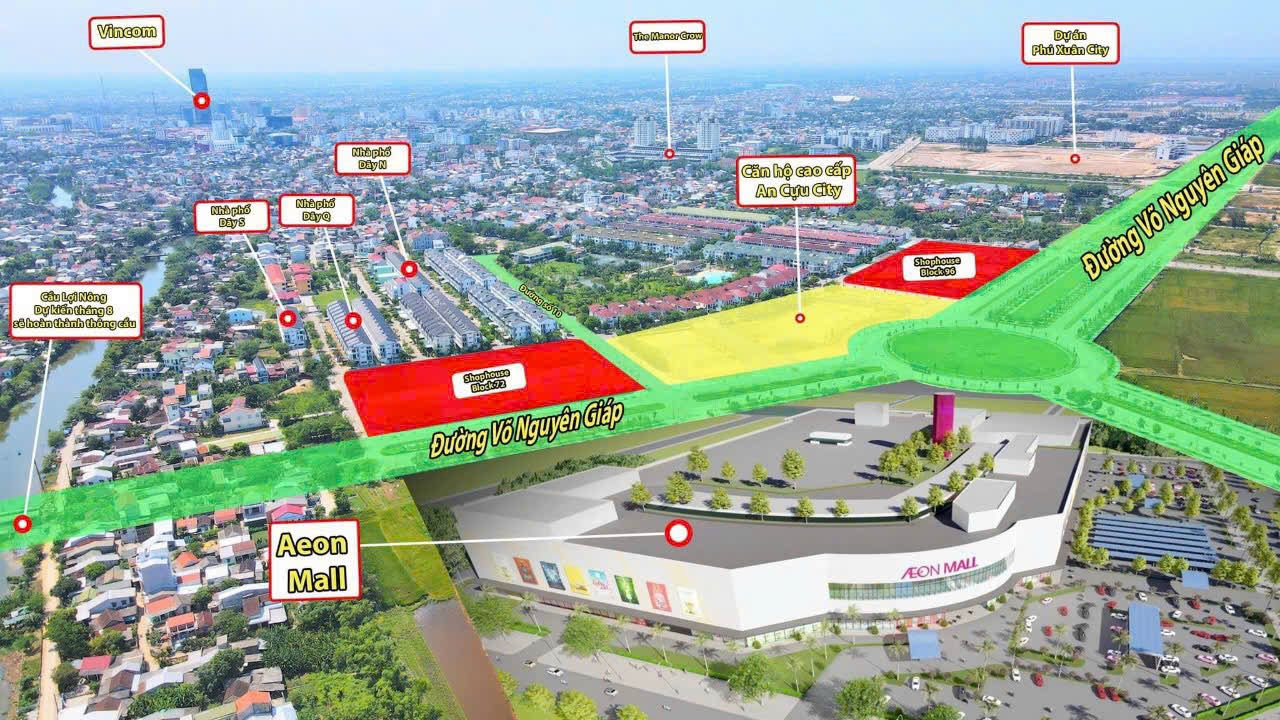 Nhà phố An Cựu City Huế 81m² giá 4.3 tỷ - Vị trí đẹp sát Aeon Mall!